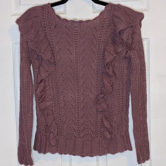 Pink Thread RP Everyday Shop Ruffle Pointelle Sweater XS - Picture 13 of 13